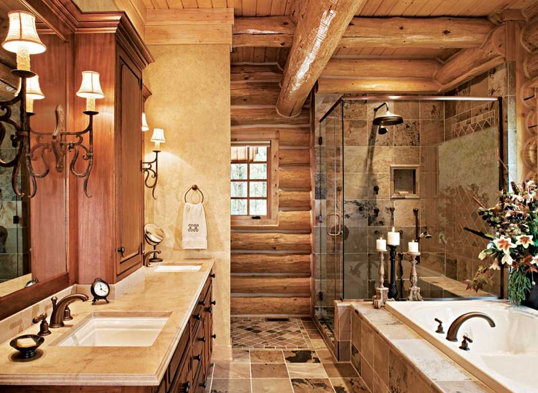 Rustic style bathroom