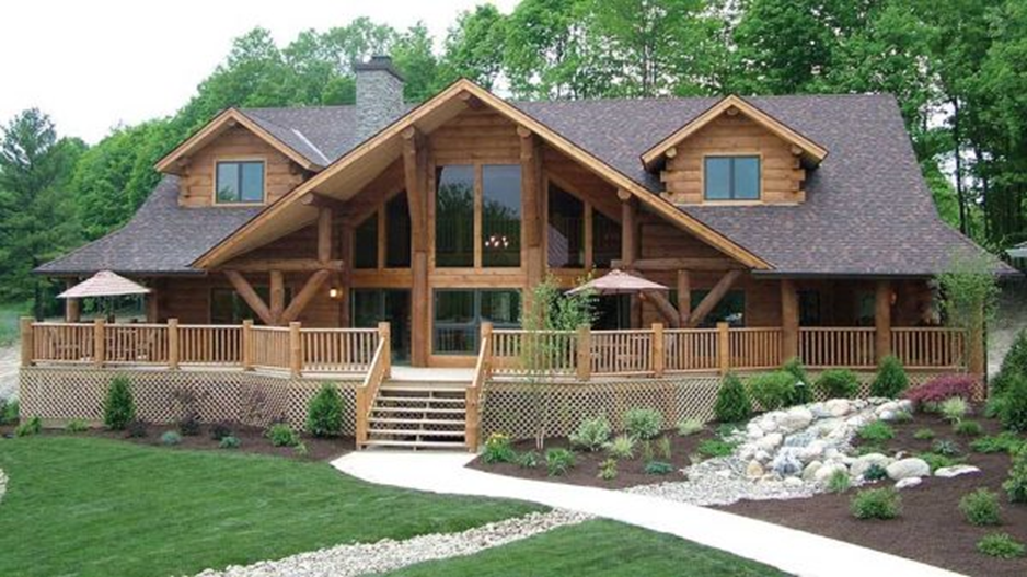 eLoghomes log cabin design with porch