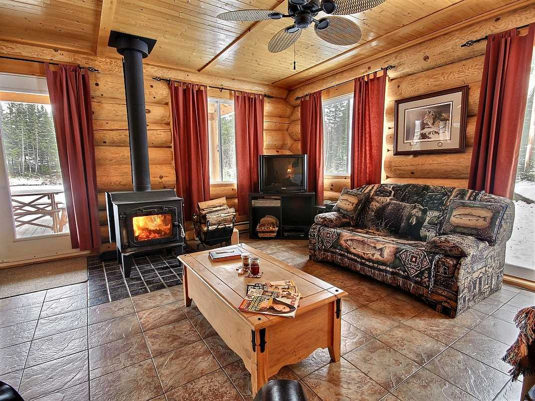 Tile flooring in a log home