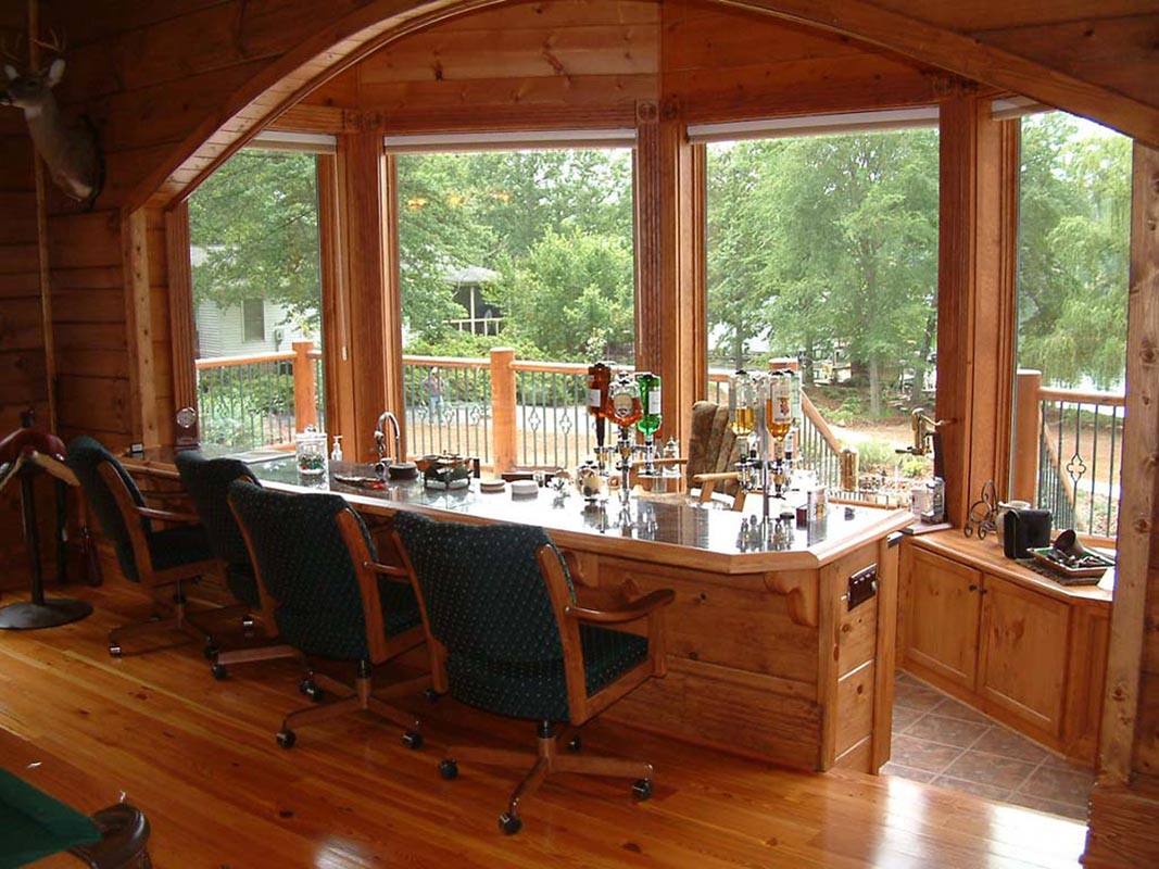 Log cabin with a custom bar